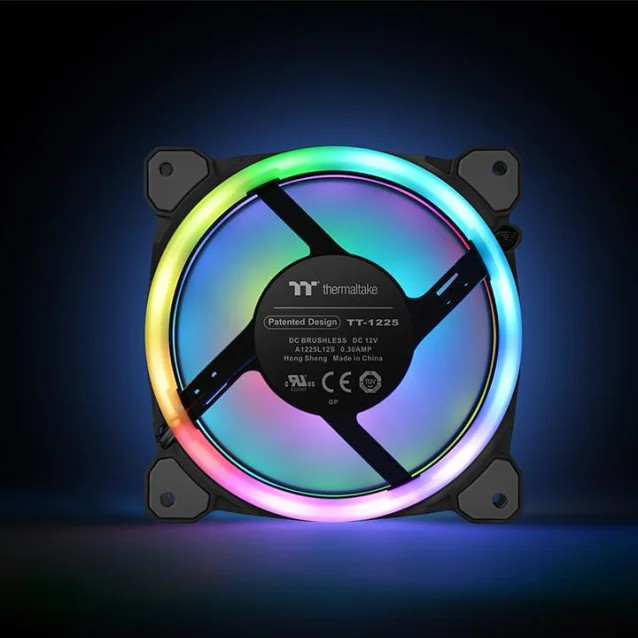 Ventola per PC Thermaltake Riing Trio 12 LED RGB Radiator Fan TT Premium Edition Case computer Ventilatore cm Nero [CL-F072-PL12SW-A]