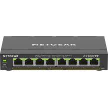 Switch di rete NETGEAR 8-Port Gigabit Ethernet High-Power PoE+ Plus (GS308EPP) Gestito L2/L3 (10/100/1000) Supporto Power over (PoE) Nero [GS308EPP-100PES]