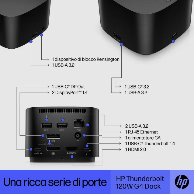 HP Dock Thunderbolt 120 W G4 (HP 120W 4xUSB/USB-C/TB/RJ-45/DP/HDMI/2xDP) [4J0A2AA#ABB]