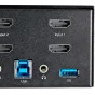 StarTech.com KVM Switch HDMI a 2 porte e doppio monitor 4K 60Hz Ultra HD HDR - per computer desktop 2.0 con USB 3.0 Hub (5Gbps) 4x HID, Audio Commutazione tasti di scelta rapida TAA [SV231DHU34K6]