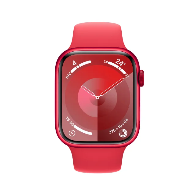 Smartwatch Apple Watch Series 9 GPS Cassa 45m in Alluminio (PRODUCT)RED con Cinturino Sport Band - S/M [MRXJ3QL/A]