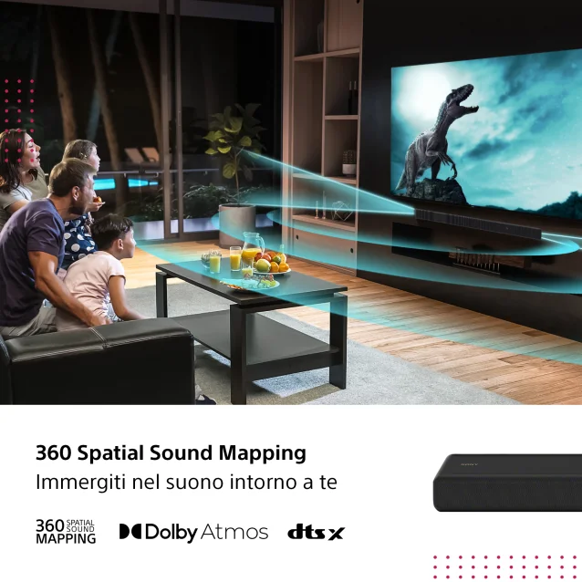 Altoparlante soundbar Sony HT-A3000 - TV bluetooth a 3.1. canali, Dolby Atmos® e doppio subwoofer integrato. [HTA3000]