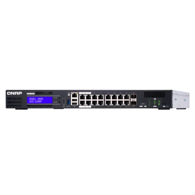 Switch di rete QNAP QGD-1600P Gestito Gigabit Ethernet (10/100/1000) Supporto Power over (PoE) 1U Nero, Grigio [QGD-1600P-8G]