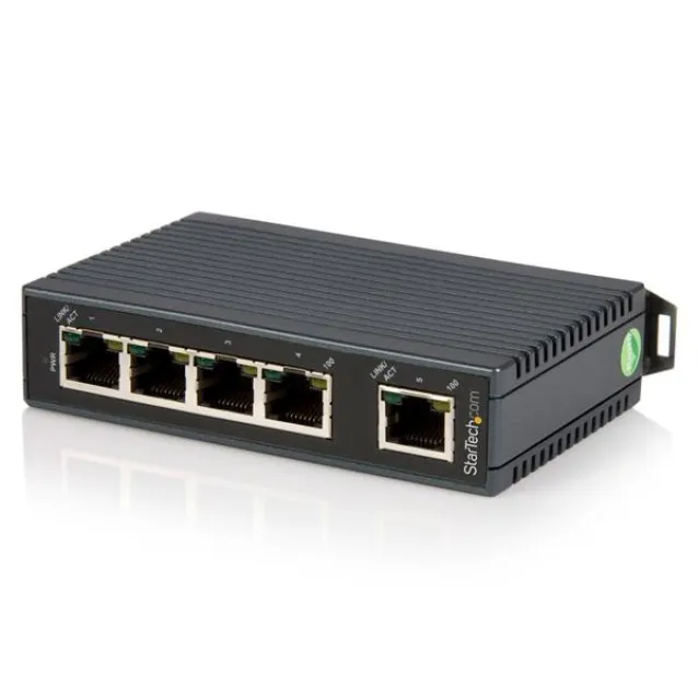 StarTech.com Switch di rete Commutatore Industriale Ethernet a 5 porte - Guida DIN / Montabile parete [IES5102]