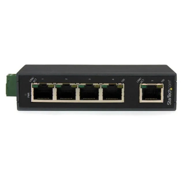 StarTech.com Switch di rete Commutatore Industriale Ethernet a 5 porte - Guida DIN / Montabile parete [IES5102]