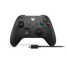 Microsoft Xbox Wireless Controller + USB-C Cable Nero Gamepad Analogico/Digitale PC, One, One S, X, Series X (Xbox PC With Cable) [1V8-00002]