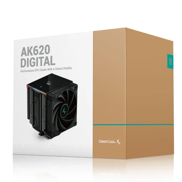 Ventola per PC DeepCool AK620 DIGITAL Processore Raffreddatore d'aria 12 cm Nero 1 pz [R-AK620-BKADMN-G]