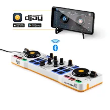 Controller per DJ Hercules DJControl Control MIX Bluetooth Pour Smartphone et tablettes ( Andoid e 2 canali Nero, Bianco, Giallo