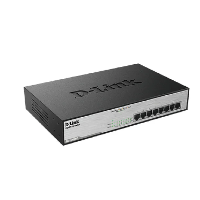 D-Link DGS-1008MP switch di rete Non gestito Gigabit Ethernet (10/100/1000) Supporto Power over (PoE) 1U Nero [DGS-1008MP]