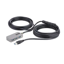 Hub USB StarTech.com U01043-USB-EXTENDER hub di interfaccia 3.2 Gen 1 [3.1 1] Type-A 5000 Mbit/s Nero, Argento (USB Extender 10m 4-Port 3.0 Hub) [U01043-USB-EXTENDER]