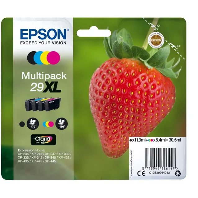 Cartuccia inchiostro Epson Strawberry Multipack Fragole 4 colori Inchiostri Claria Home 29XL