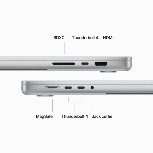 Notebook Apple MacBook Pro 16'' M3 chip con 12‑core CPU e 18‑core GPU, 36GB, 512GB SSD - Argento