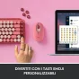 Logitech POP Keys Tastiera Meccanica Wireless con Tasti Emoji Personalizzabili, Design Compatto Durevole, Connettività Bluetooth o USB, Compatibilità Multidispositivo e OS - Heartbreaker [920-010727]