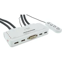 InLine KVM Switch, 4 porte, USB DVI, Audio, all-in-one [61614I]