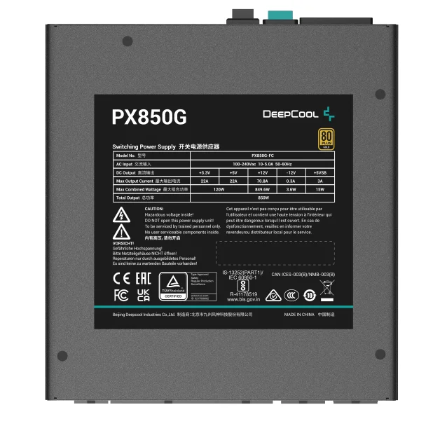 DeepCool PX850G alimentatore per computer 850 W 20+4 pin ATX Nero [R-PX850G-FC0B-EU]