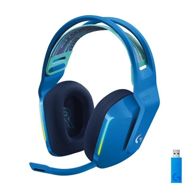 Cuffia con microfono Logitech G G733 Auricolare Wireless A Padiglione Giocare Blu [981-000943]