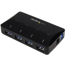 StarTech.com Hub USB 3.0 a 4 Porte con Porta di Ricarica Dedicata - 1 x 2,4 Amp [ST53004U1C]