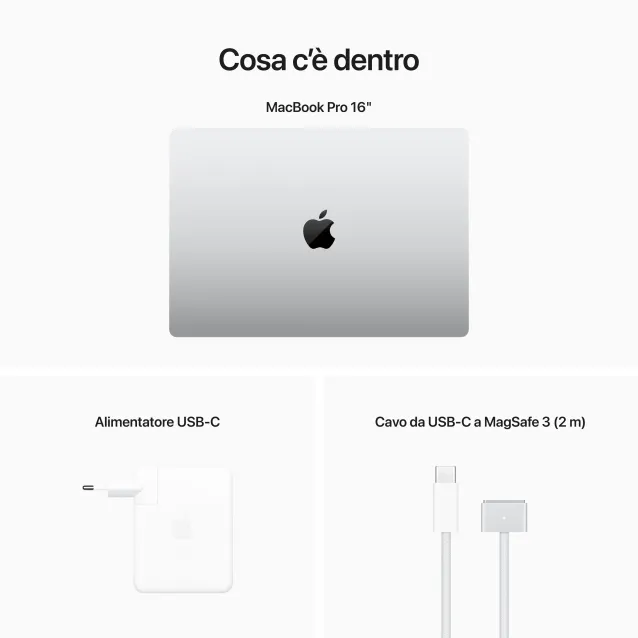 Notebook Apple MacBook Pro 16'' M2 core: 12 CPU 19 GPU 512GB SSD - Argento [MNWC3T/A]