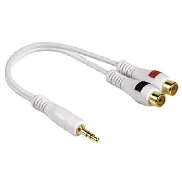 Hama Cable Adapter 3.5 mm Jack Plug - 2 RCA Sockets cavo audio 3.5mm x Bianco
