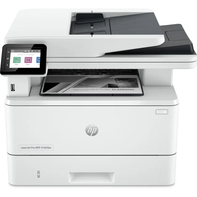 HP LaserJet Pro Stampante multifunzione 4102fdw, Bianco e nero, per Piccole medie imprese, Stampa, copia, scansione, fax, wireless; idonea a Instant Ink; stampa da smartphone o tablet; Alimentatore automatico di documenti [2Z624F#B19]