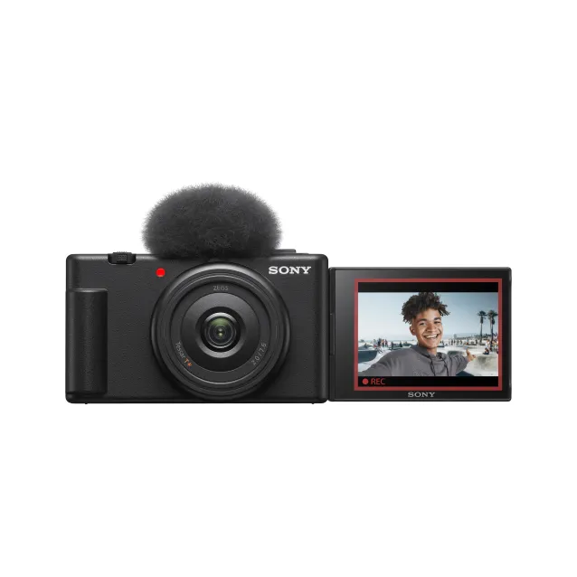 Sony Vlog camera ZV-1F di | Fotocamera digitale (schermo orientabile, video in 4K, slow motion, funzionalità per vlog) - Nera [ZV1FBDI.EU]