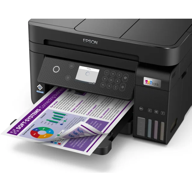 Multifunzione Epson EcoTank ET-3850 Ad inchiostro A4 4800 x 1200 DPI 33 ppm Wi-Fi (Epson ET 3850 ET3850 - Multifunction printer colour ink-jet refillable [media] up to 15.5 [printing] 250 sheets USB, LAN, black) [C11CJ61401]