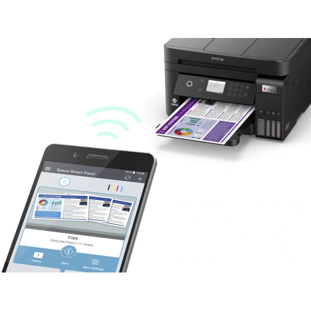 Multifunzione Epson EcoTank ET-3850 Ad inchiostro A4 4800 x 1200 DPI 33 ppm Wi-Fi (Epson ET 3850 ET3850 - Multifunction printer colour ink-jet refillable [media] up to 15.5 [printing] 250 sheets USB, LAN, black) [C11CJ61401]