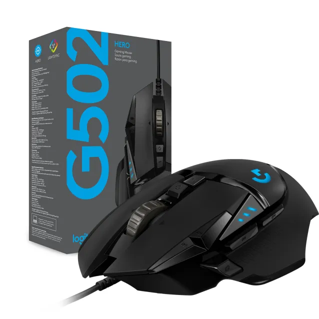 Logitech G G502 Hero mouse Mano destra USB tipo A Ottico 25600 DPI [910-005470]