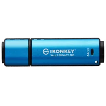 Kingston Technology IronKey 64 GB USB-C Vault Privacy 50C crittografia AES-256, FIPS 197 [IKVP50C/64GB]
