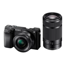 Fotocamera digitale Sony α 6100 + 16-50mm 55-210mm Kit fotocamere SLR 24,2 MP CMOS 6000 x 40000 Pixel Nero [ILCE6100YB.CEC]