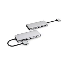 Hub USB eSTUFF USB-C Dual Dock 3.2 Gen 1 [3.1 1] Type-C 5000 Mbit/s Alluminio (USB-C 12-in-1 Mobile for - MacBook Pro Type-C, 3.5mm, HDMI, RJ-45, 2.0, Warranty: 24M) [ES623010]