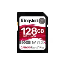 Memoria flash Kingston Technology 128GB Canvas React Plus SDXC UHS-II 300R/260W U3 V90 for Full HD/4K/8K [SDR2/128GB]