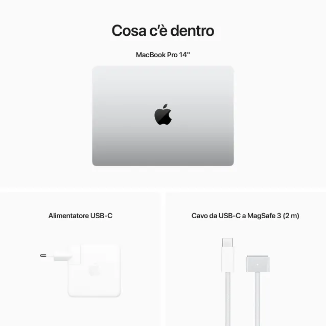 Notebook Apple MacBook Pro 14'' M2 core: 12 CPU 19 GPU 1TB SSD - Argento [MPHJ3T/A]