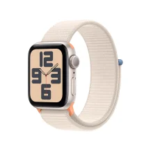 Smartwatch Apple Watch SE OLED 40 mm Digitale 324 x 394 Pixel Touch screen Beige Wi-Fi GPS [satellitare] (Apple [GPS] - 2nd generation starlight aluminium smart watch with sport loop textile 32 GB 4, Bluetooth 26.4 g) [MR9W3QA/A]