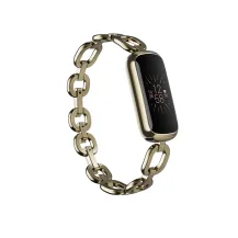 Rilevatore di attività Fitbit Luxe AMOLED Braccialetto per rilevamento Oro (Fitbit - Gorjana Special Edition soft gold stainless steel activity tracker with Parker link bracelet Bluetooth) [FB422GLPK]