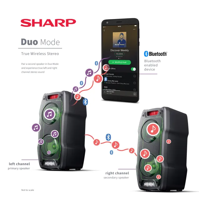 Sharp PS-929 altoparlante portatile e per feste Altoparlante stereo Nero 180 W [PS-929]