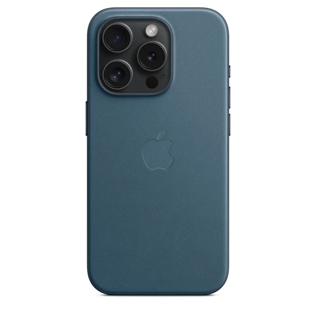 Custodia per smartphone Apple MagSafe in tessuto Finewoven iPhone 15 Pro - Blu Pacifico [MT4Q3ZM/A]
