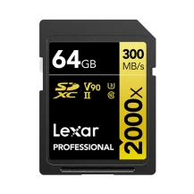 Memoria flash Lexar Professional 2000x 64 GB SDHC UHS-II Classe 10 (Professional 2000X Gb Sdhc - Uhs-Ii Class Warranty: 12M) [LSD2000064G-BNNNG]