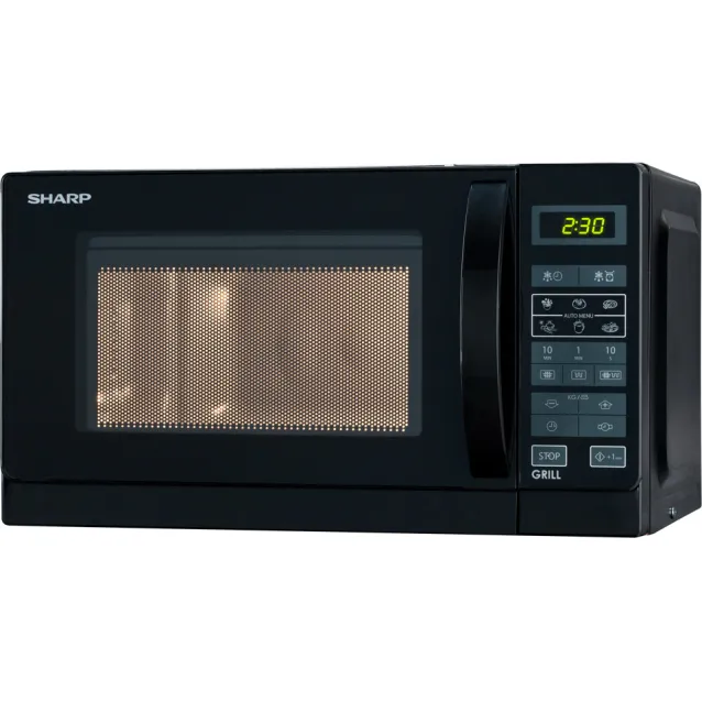 Forno a microonde Sharp Home Appliances R-642 BKW Superficie piana Microonde con grill 20 L 800 W Nero [R-642BKW]