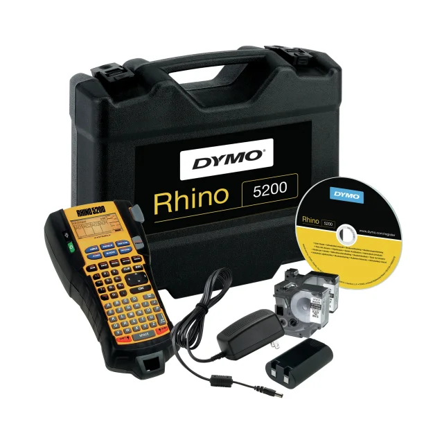 Stampante per etichette/CD DYMO RHINO 5200 Kit stampante etichette [CD] Trasferimento termico 180 x DPI ABC (Rhino Case - Kit, Thermal transfer, DPI, Black,Yellow, ABC, 100 characters, 1.9 cm Warranty: 12M) [S0841400]