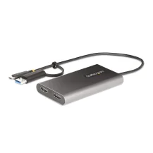 StarTech.com Adattatore da USB-C a HDMI - Convertitore USB tipo C o A 2x per laptop 4K 60Hz 100W Power Delivery Pass-Through video multimonitor type /Dongle Cavo integrato 30cm (USBC TO DUALHDMI ADAPTER [109B-USBC-HDMI]