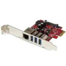 StarTech.com Scheda Espansione PCI Express USB 3.0 a 3 porte con UASP + Gigabit Ethernet [PEXUSB3S3GE]