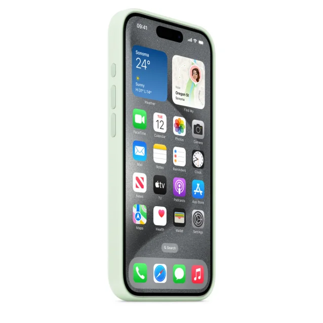 Custodia per smartphone Apple MagSafe in silicone iPhone 15 Pro - Menta fredda [MWNL3ZM/A]
