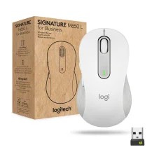 Logitech Signature M650 for Business mouse Mano destra RF senza fili + Bluetooth Ottico 4000 DPI (M650FOR BUSINESS- OFF WHITE - RIGHT-HANDED SIZE M) [910-006275]