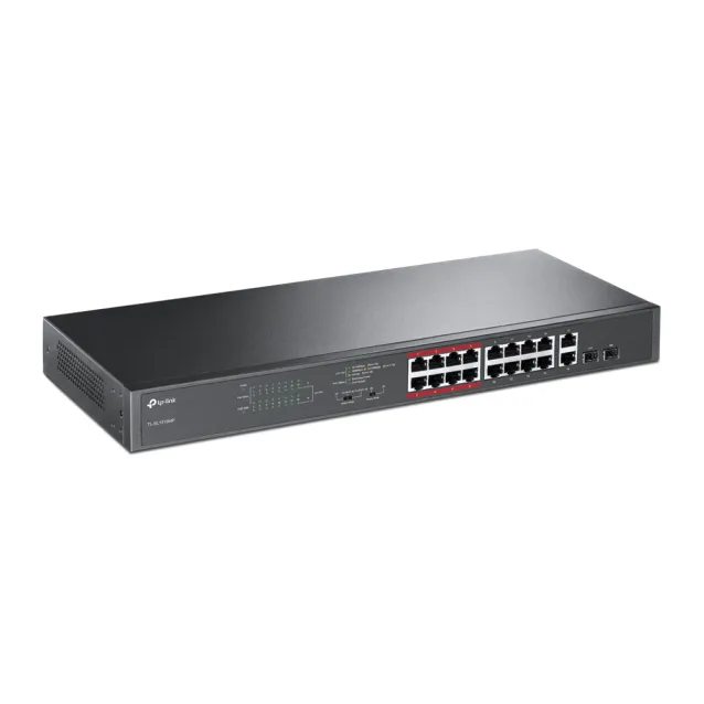 Switch di rete TP-Link TL-SL1218MP Non gestito Gigabit Ethernet (10/100/1000) Supporto Power over (PoE) 1U Nero [TL-SL1218MP V1]