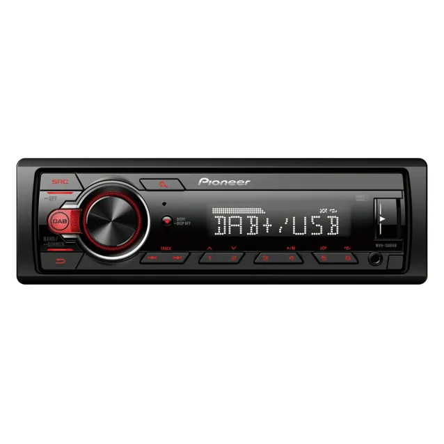 Autoradio Pioneer MVH-130DAB Ricevitore multimediale per auto Nero, Rosso 200 W [MVH-130DAB]