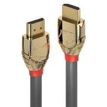 Lindy 37865 cavo HDMI 7,5 m tipo A [Standard] Oro, Grigio (7.5M HIGH SPEED CABLE - GOLD LINE) [37865]