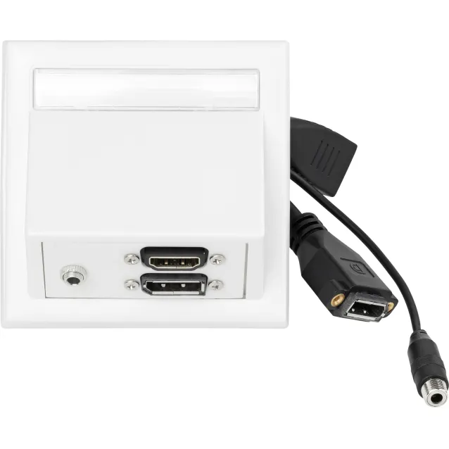 Vivolink WI221292 presa energia HDMI + DisplayPort 3.5mm Bianco (Wall box HDMI, - inc Thorsmann wall . Warranty: 12M) [WI221292]