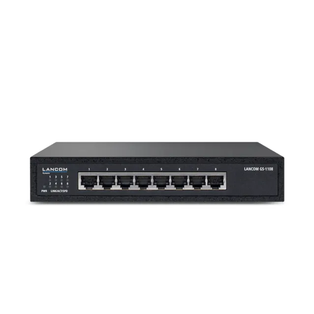 Switch di rete Lancom Systems GS-1108 Non gestito L2 Gigabit Ethernet (10/100/1000) Nero [61457]
