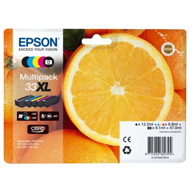 Cartuccia inchiostro Epson Oranges Multipack 5-colours 33XL Claria Premium Ink